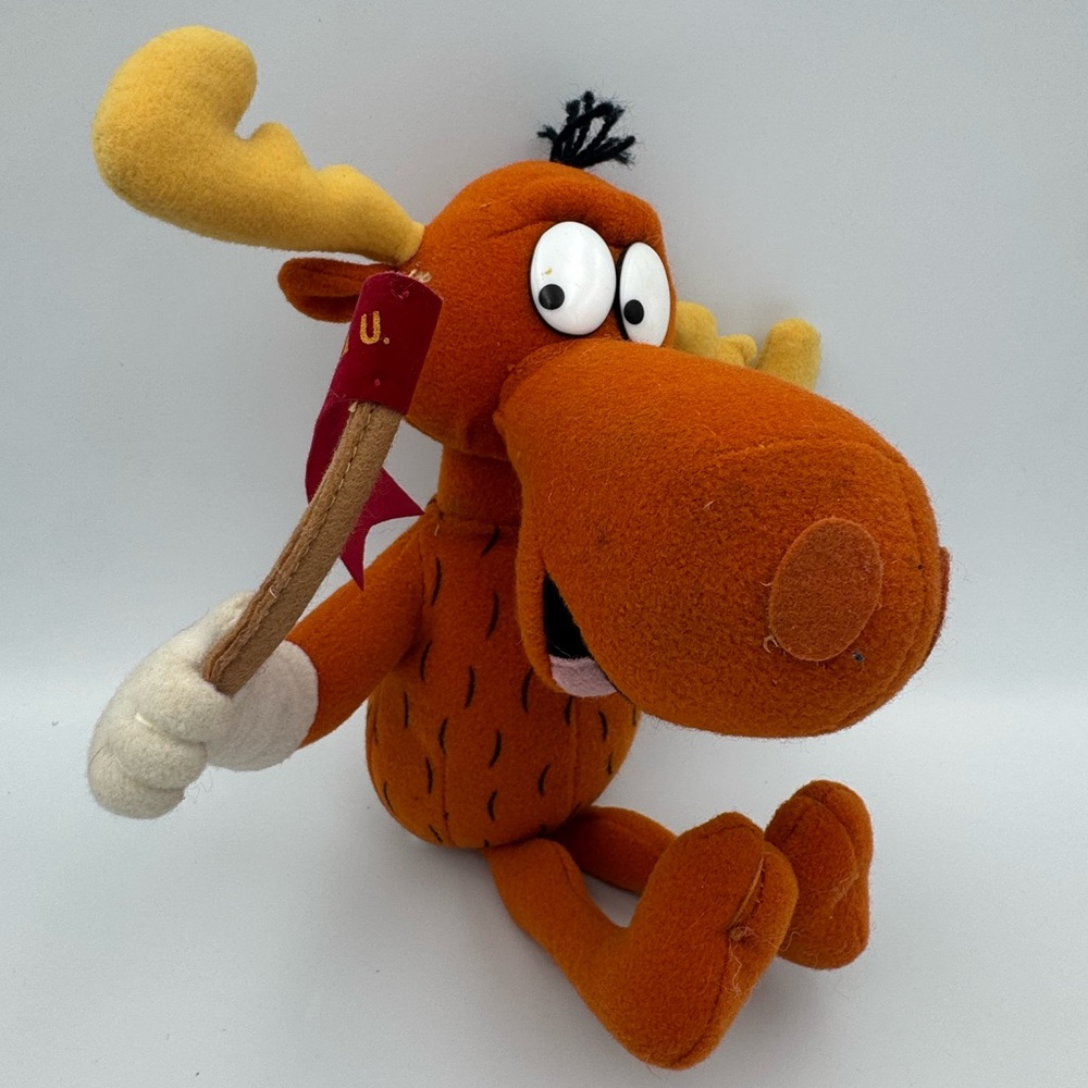 Vintage 1999 Stuffins Bullwinkle Moose 9" Plush‎ Rocky & Friends